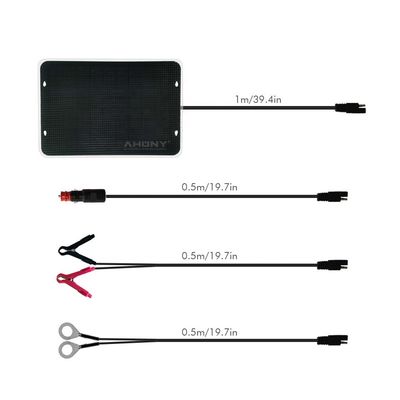 Un bon prix. Chargeur solaire ultra-légère 5W Portable avec quatre câbles Chargeur de batterie de maintenance ETFE Surface anti-salinité Corrosion pour voiture en ligne