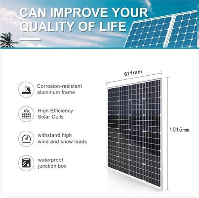 Un bon prix. Panneau solaire en verre mono 12V 24V personnalisé Panneaux solaires 100W-270W Haute efficacité Gamme 150W-200W incluse en ligne