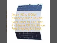 Dokio 100W 1000W Monocrystalline Flexible Solar Panel for Car Boat RV Marine Off Grid Power Free Shipping US Stock
